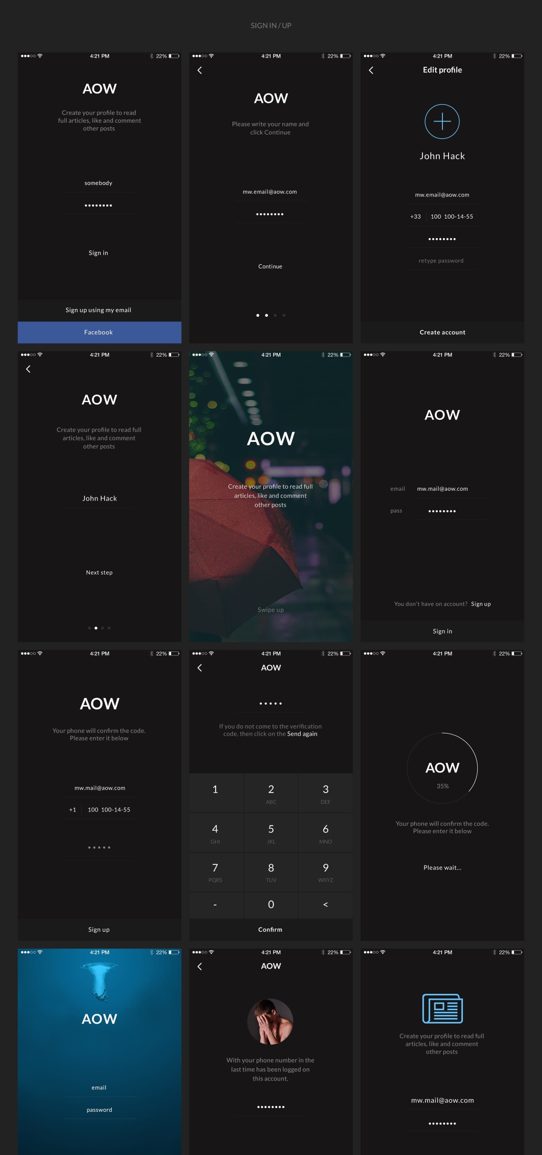 APP设计iOS屏幕配置AOW UI Kit