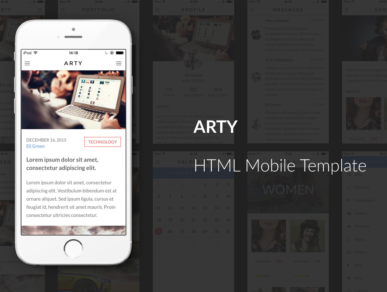 Arty HTML Mobile Template