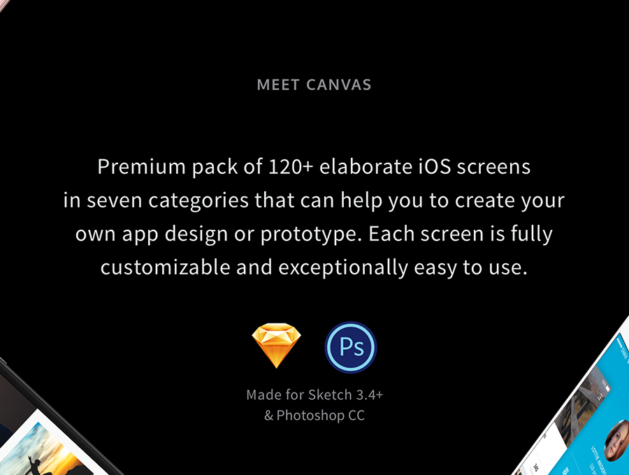 精心设计IOS屏幕高级包Canvas UI Kit