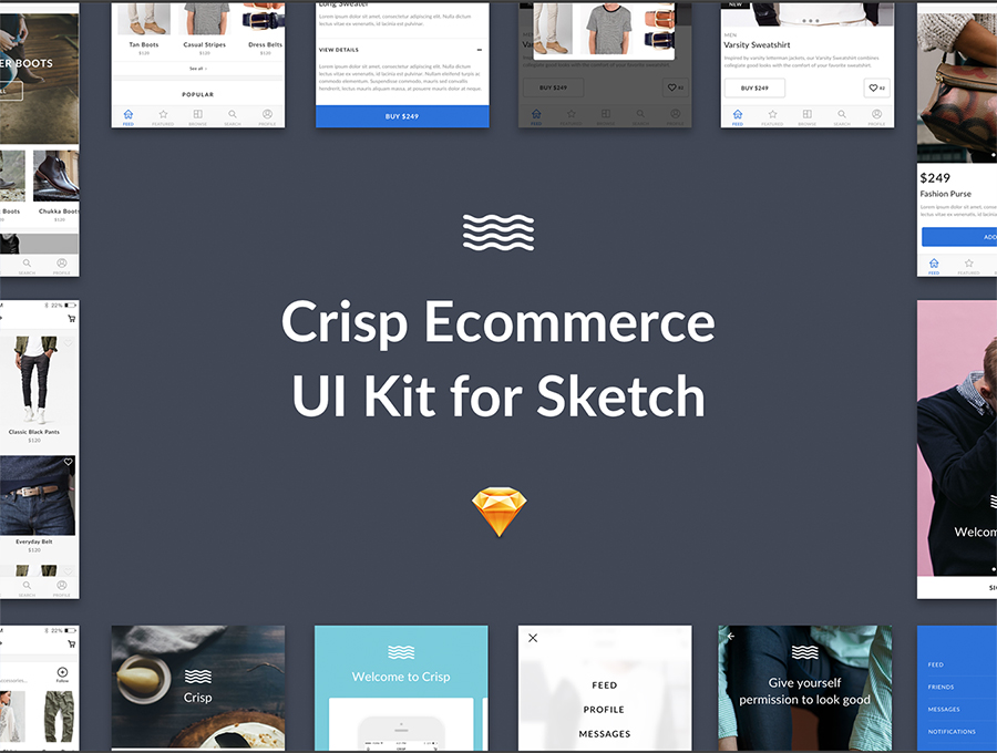 电子商务UI工具包Crisp UI Kit #667882