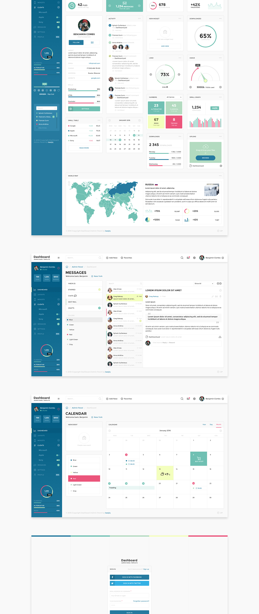 面板管理PSD模板Dashboard Admin Panel