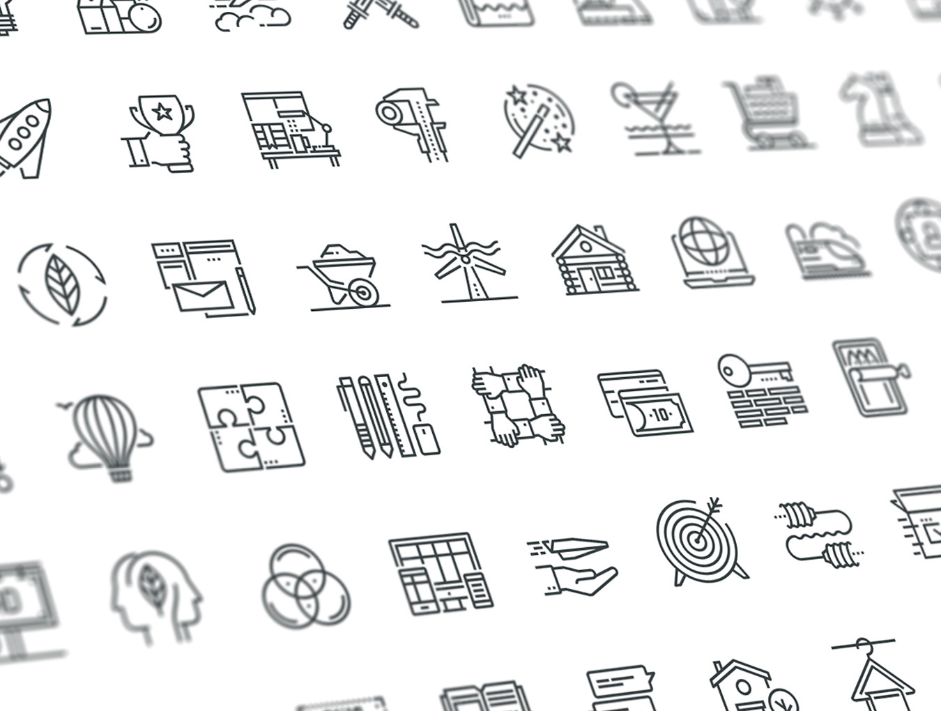 黄色系+插图创意图标Futuro Line Icons