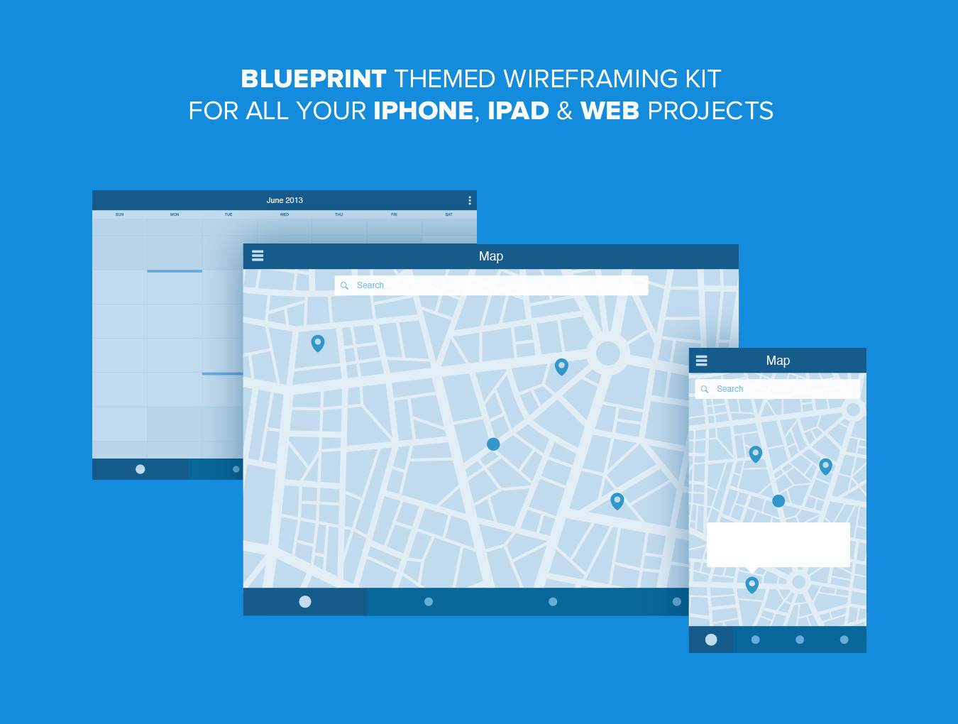 WEB+应用程序UI模板Wireframe Kit - V1