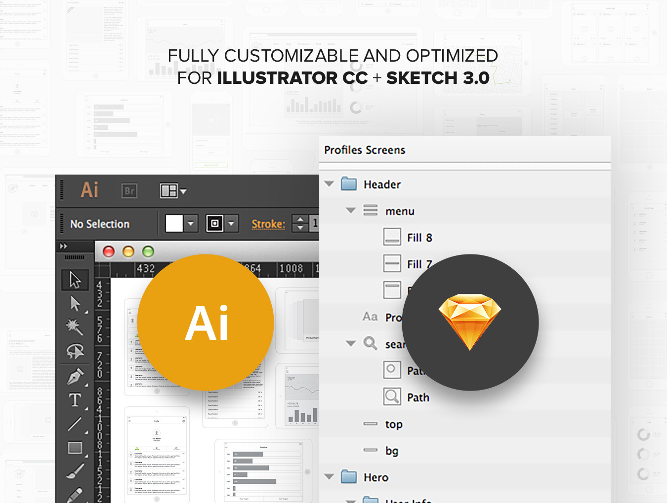 WEB+应用程序UI模板Wireframe Kit - V2