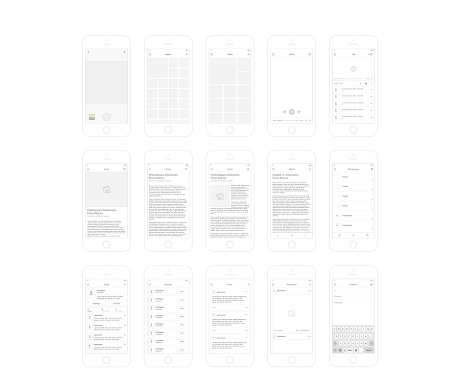 WEB+应用程序UI模板Wireframe Kit - V2