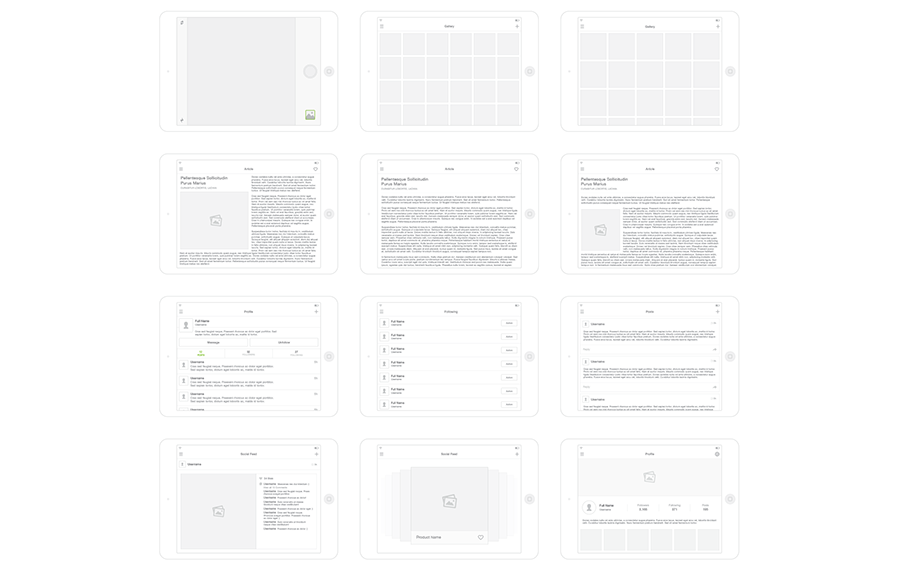 WEB+应用程序UI模板Wireframe Kit - V2