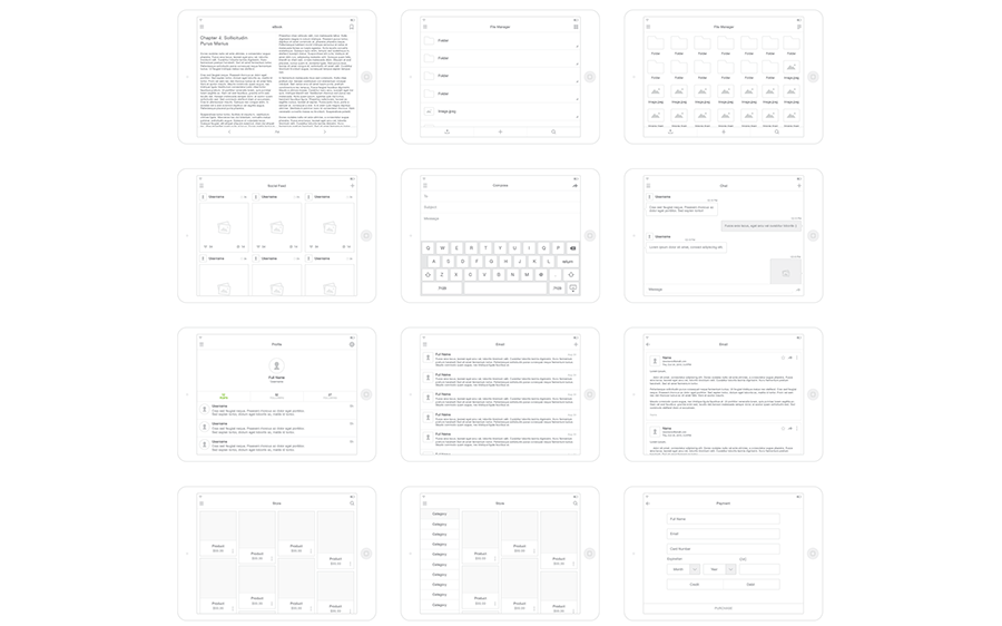 WEB+应用程序UI模板Wireframe Kit - V2