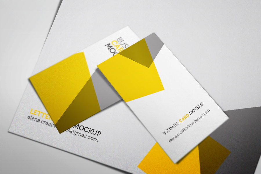 Vertical Business Card Mock-up