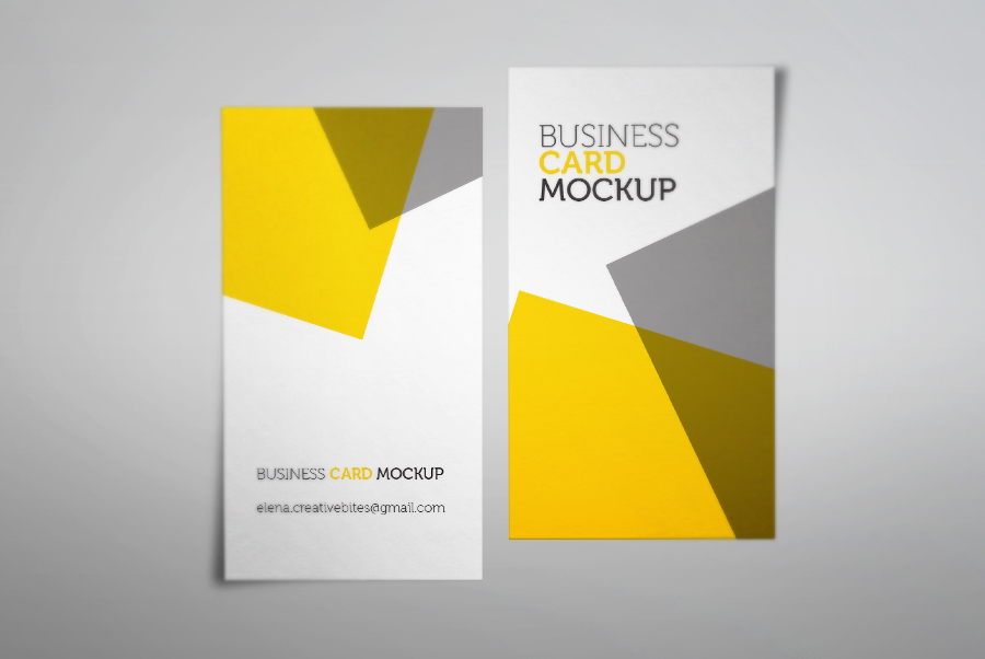 Vertical Business Card Mock-up
