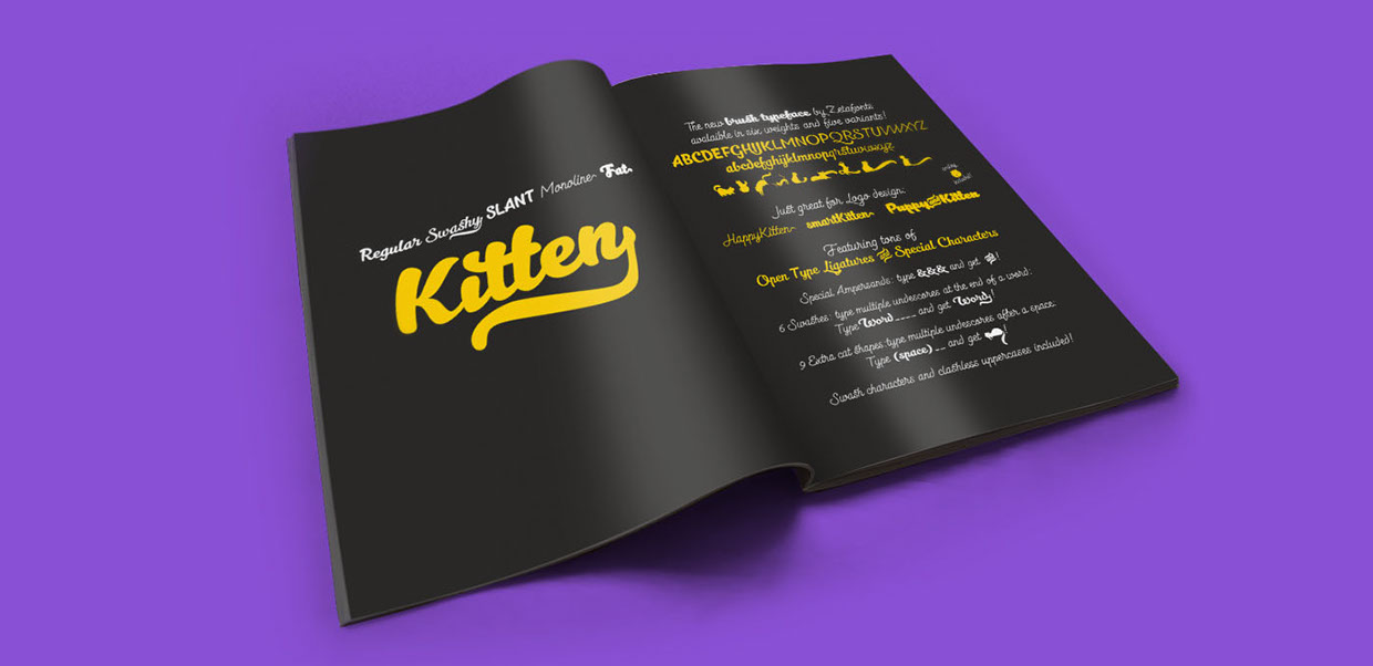 创意独特小猫英文字体Kitten Free Typeface