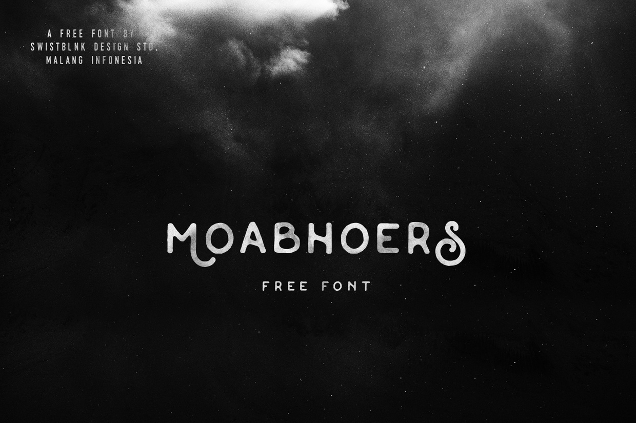 创意圆角英文字体Moabhoers Free Font