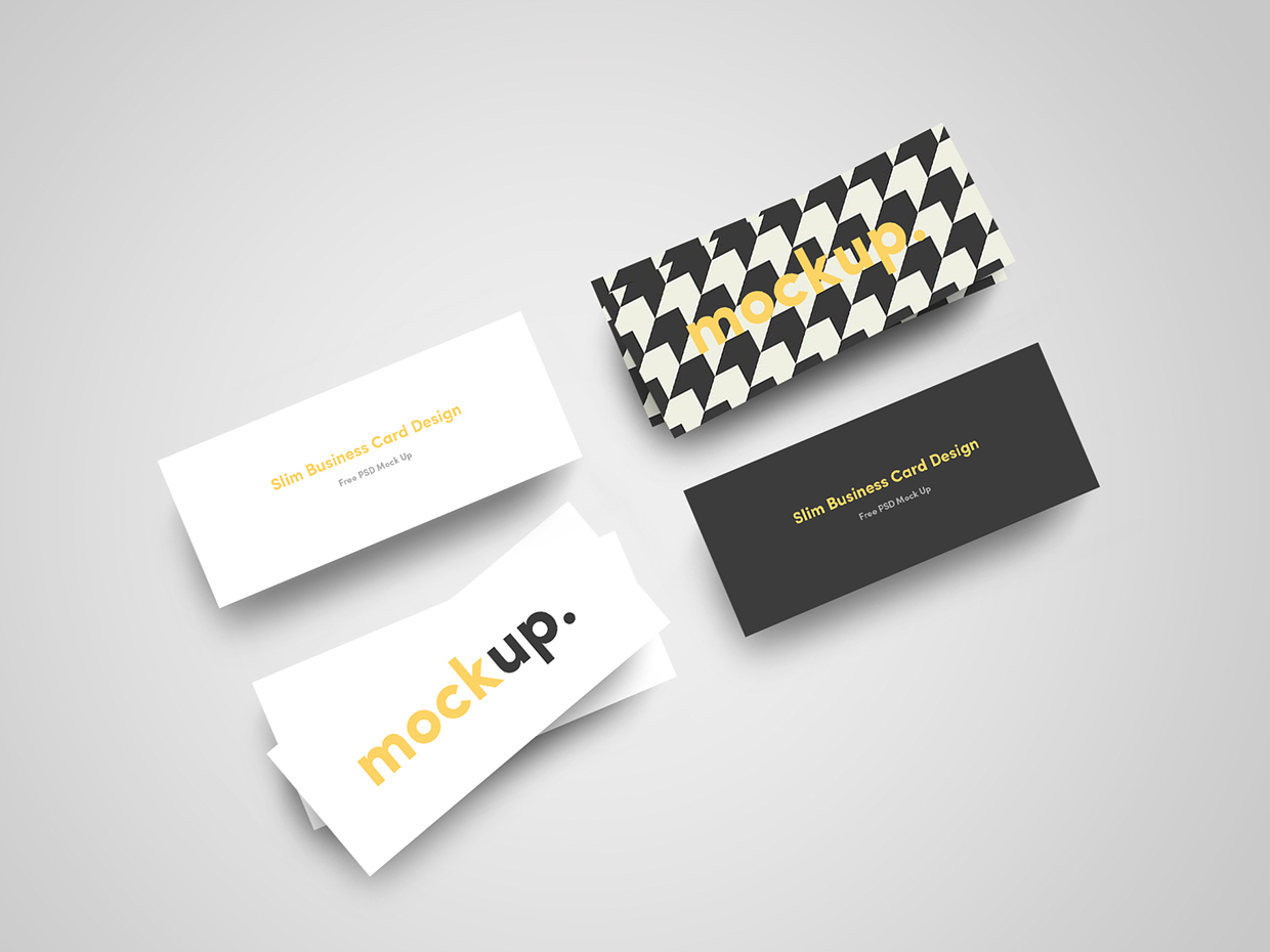 Slim Business Card Mock Up Vol