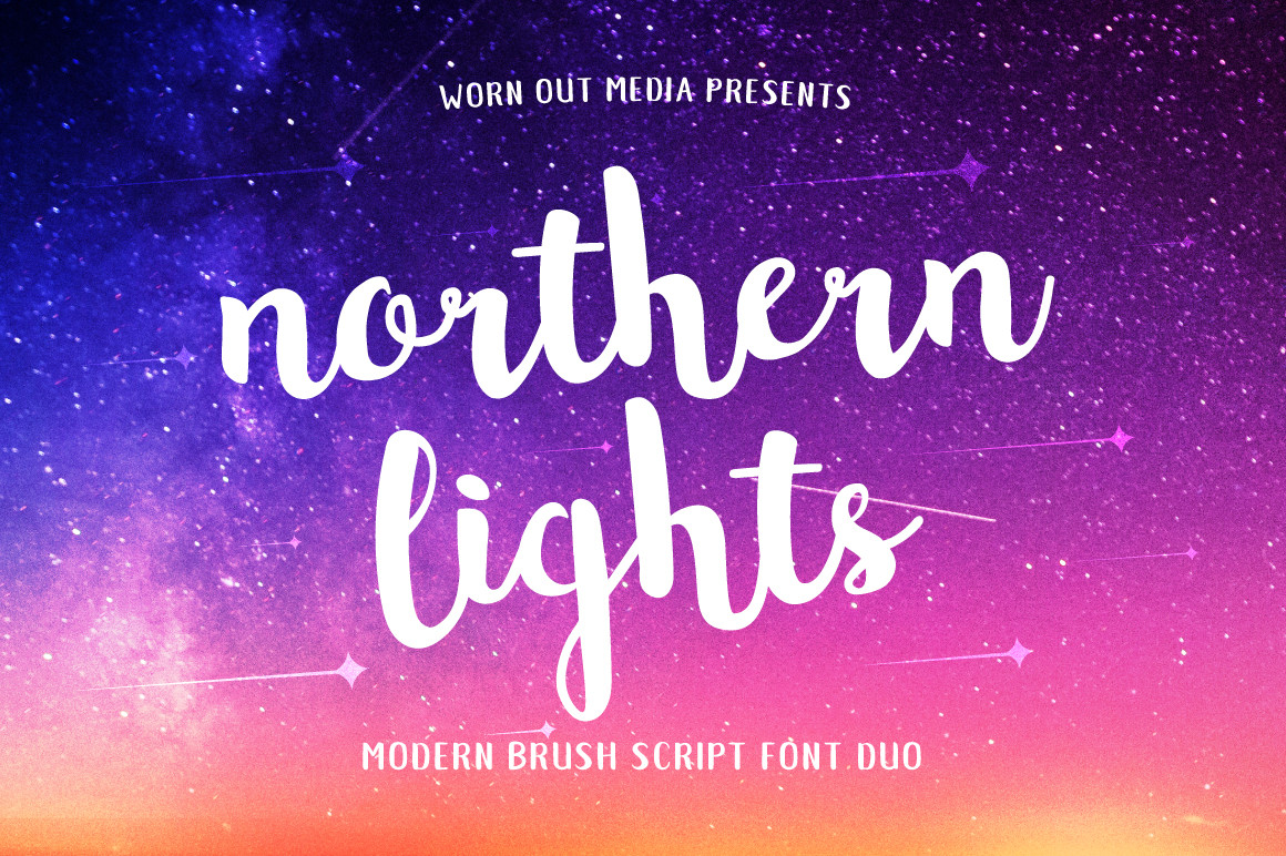 创意手写体字体Northern Lights Font Du
