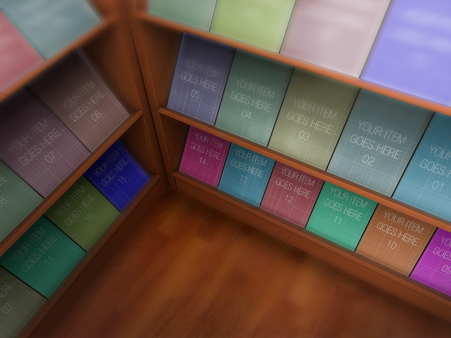 书店书籍展示模型PSD贴图模板Bookstore Editi