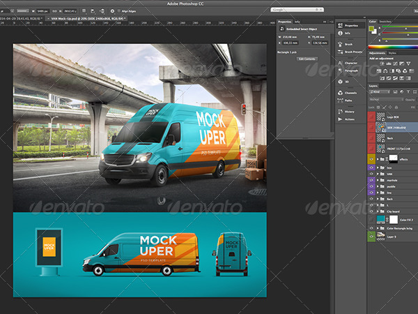 车身广告贴图样机Van & Car Mock-Ups