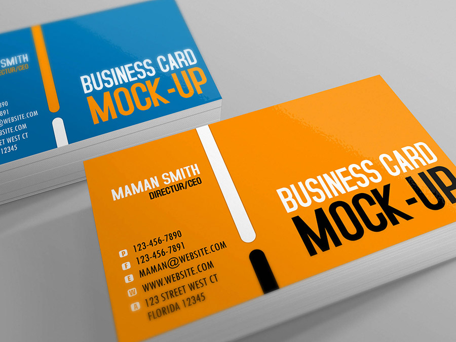 透视名片模型PSD贴图模板Business Cards Mo
