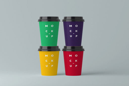 纸杯样机模板Paper Cups Mockup Vol012