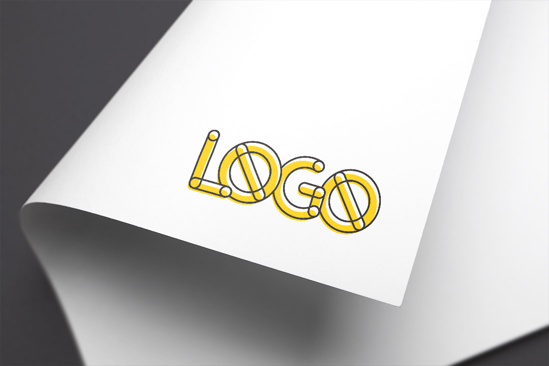 高质量纸质LOGO贴图样机Full-Color Logo M