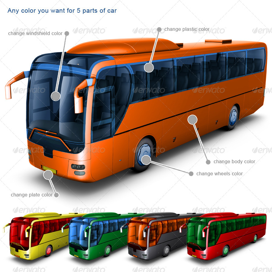 公交车巴士车身贴图展示模版 Bus Mock Up #246