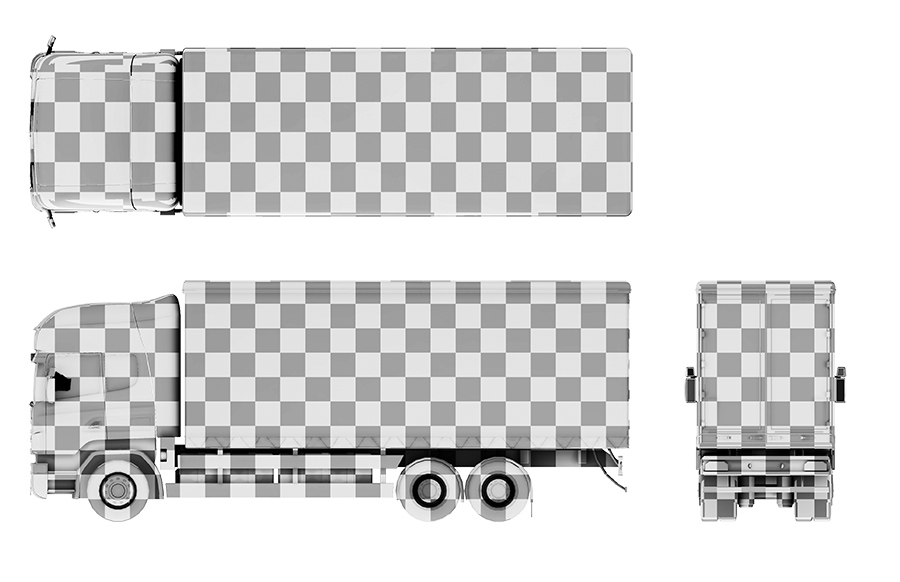 卡车车身广告贴图样机Truck Mock Up #24371