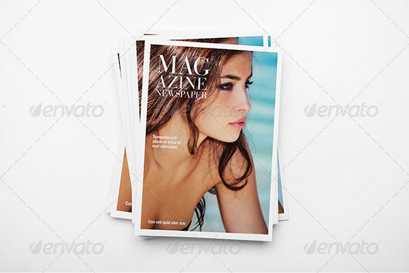 高质量摄影杂志模型PSD贴图模板Newspaper Maga