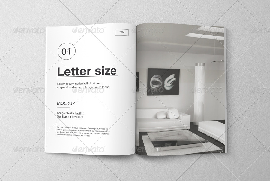 书籍杂志模型PSD贴图模板Letter Magazine /