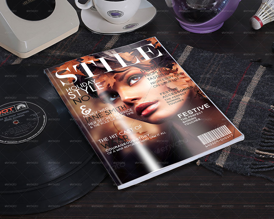 时尚杂志模型PSD贴图模板Ultra Realistic M