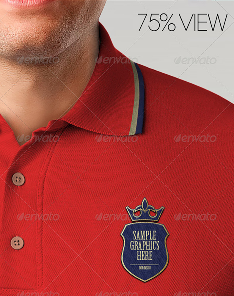 Polo衫模型PSD贴图模板Polo Shirt Mock-