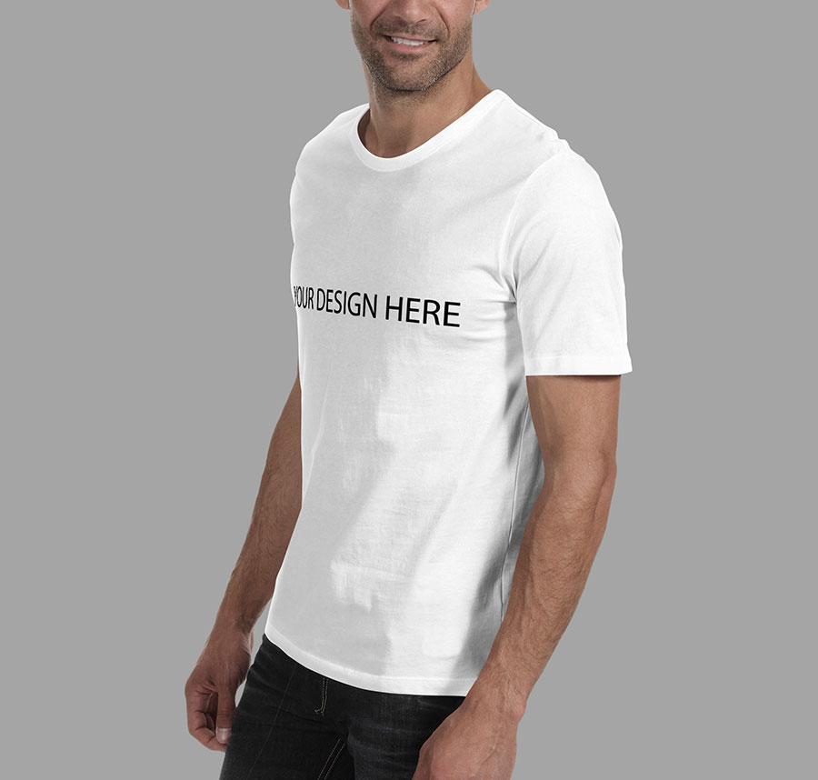白色T恤模型PSD贴图模板Male T-Shirt Mock