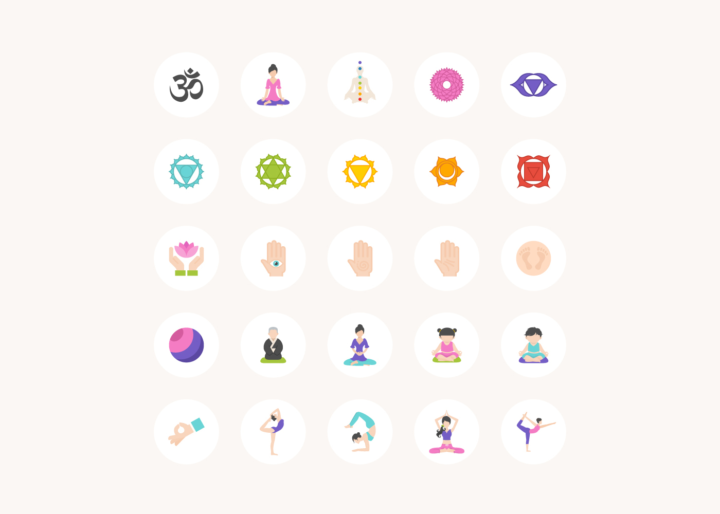 50 Yoga Icons 瑜伽健身图标