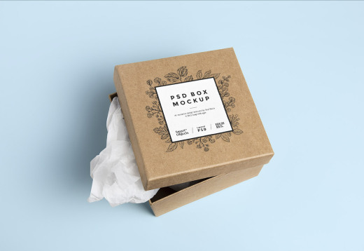 纸盒模型PSD贴图模板Cardboard Box PSD M