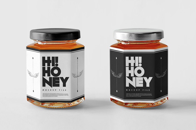 Honey Jar Mockup 蜜糖罐头包装贴图