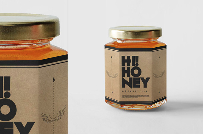 Honey Jar Mockup 蜜糖罐头包装贴图