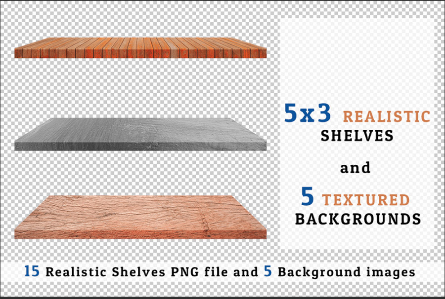 Realistic Shelves Background 木