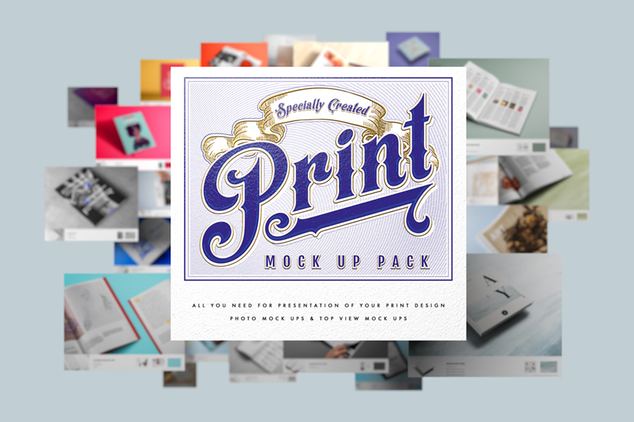 印刷品实体模型PSD贴图模板Print Mock Up Pa
