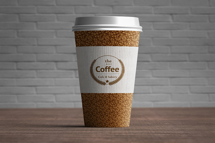 纸质咖啡杯模型PSD贴图模板Paper Coffee Cup