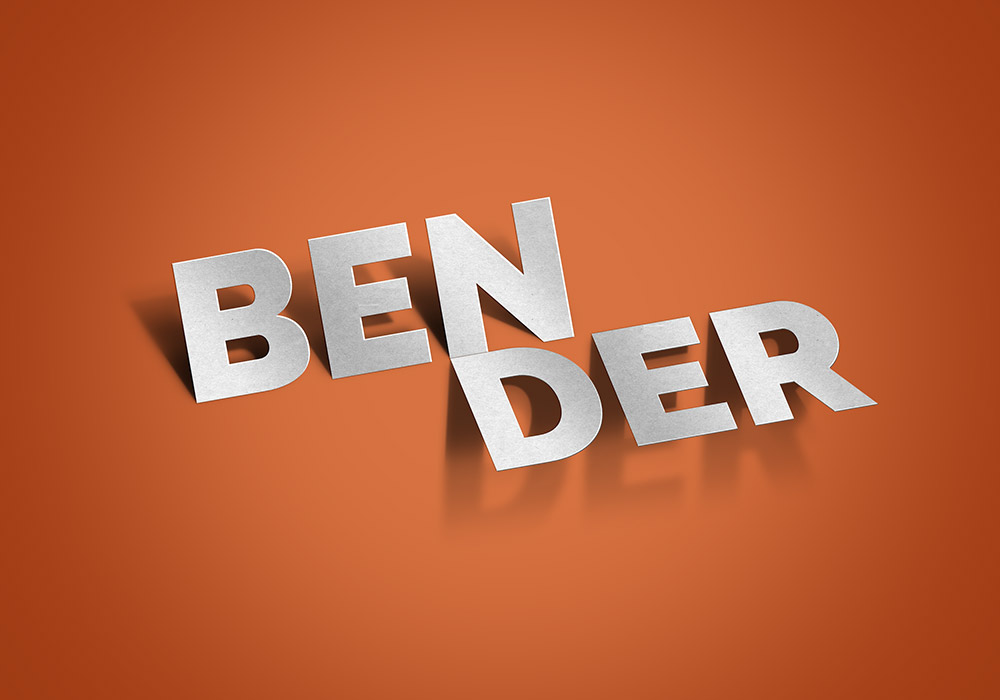 Bender Text Effect PSD 折纸立体字体风