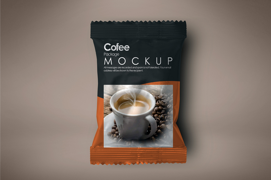 咖啡袋模型PSD贴图模板Aluminium Package