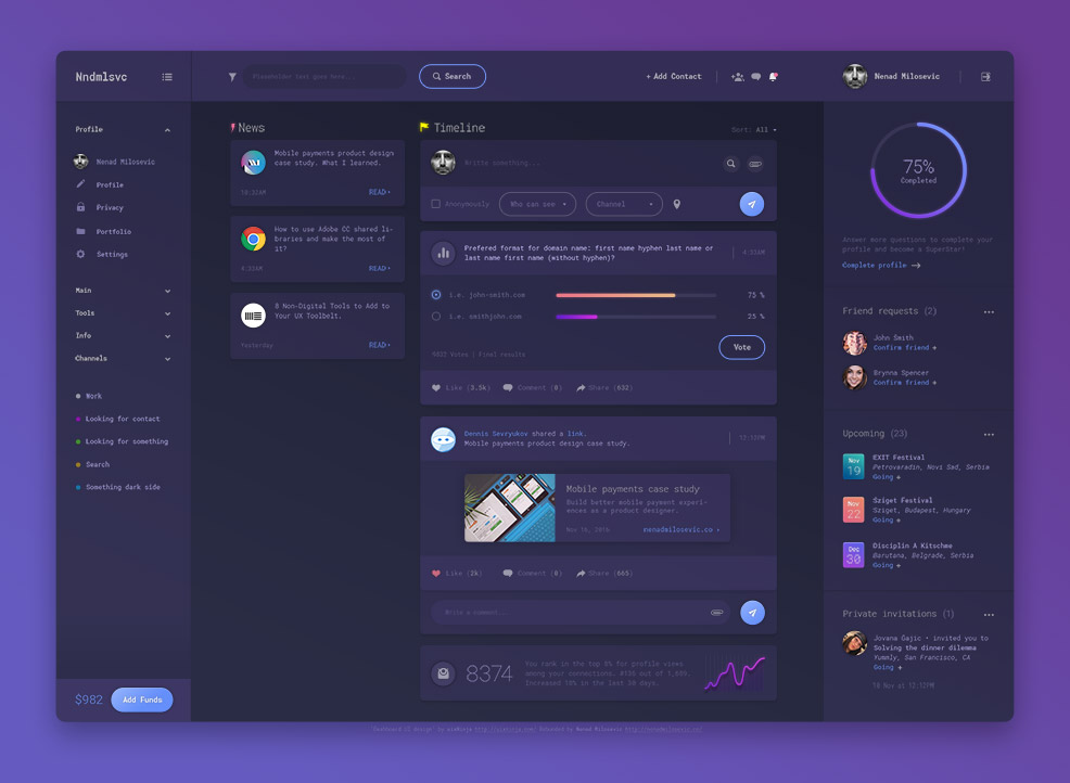 Dashboard UI Daily UI #032 每日U