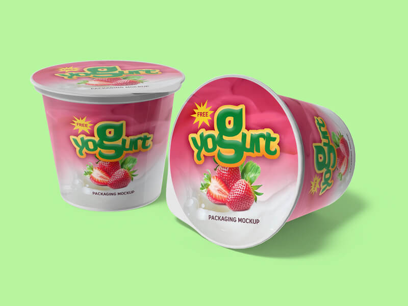 酸奶包装模型PSD贴图模板Yogurt Packaging