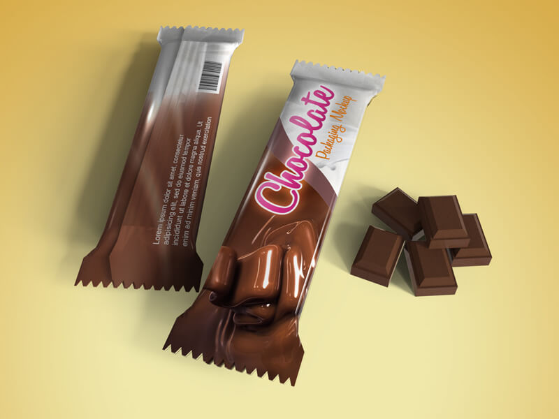 巧克力包装模型PSD贴图模板Chocolate Packag