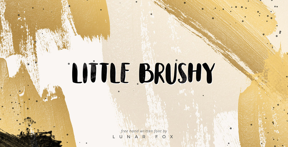 书法毛笔手写英文字体Little Brushy Font