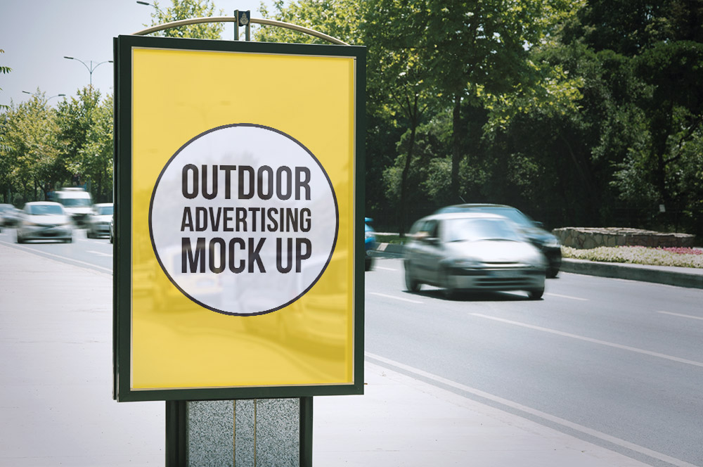 户外广告牌模型PSD贴图模板5 Outdoor Advert