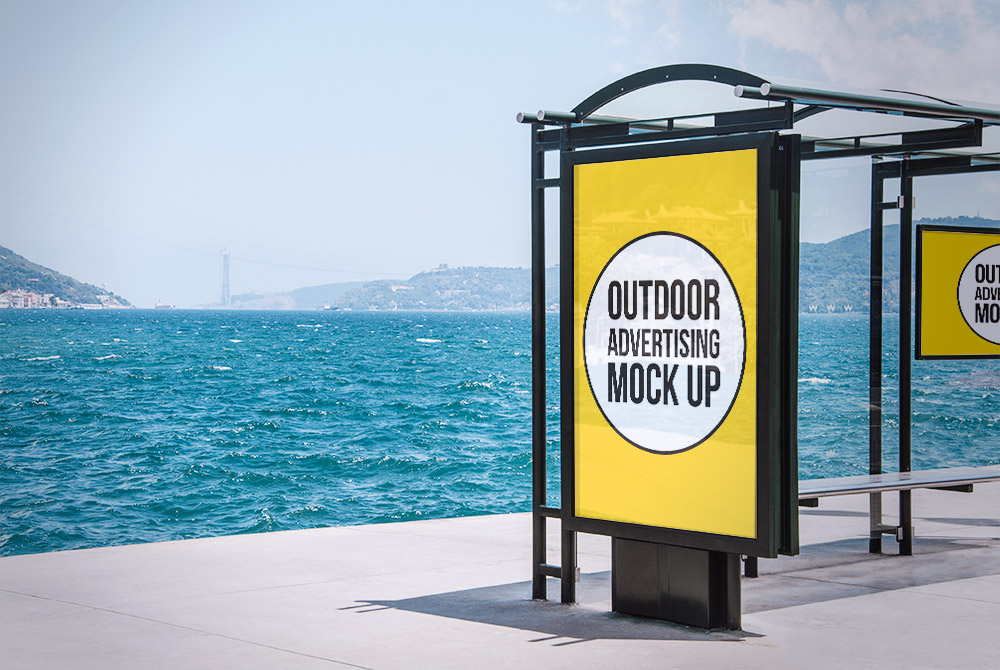 户外广告牌模型PSD贴图模板5 Outdoor Advert