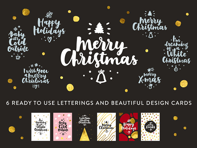 圣诞节元素Merry Christmas Lettering