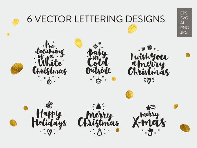 圣诞节元素Merry Christmas Lettering