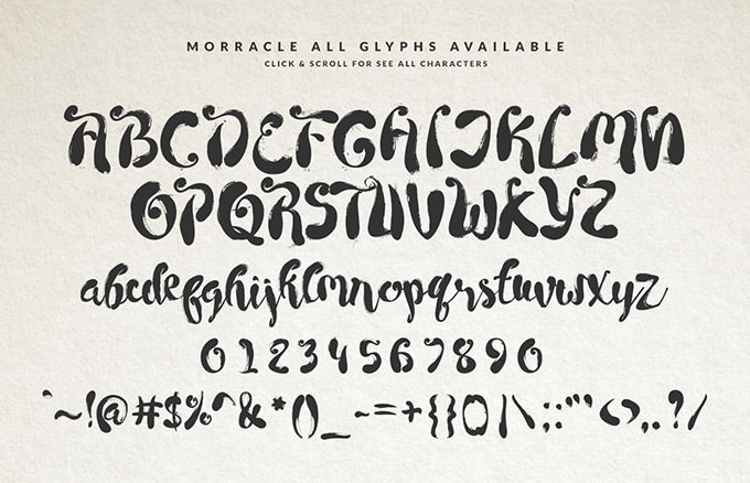 创意手绘英文字体Morracle Font