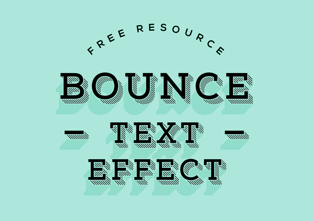 创意独特阴影文字效果Bounce Psd Text Effe