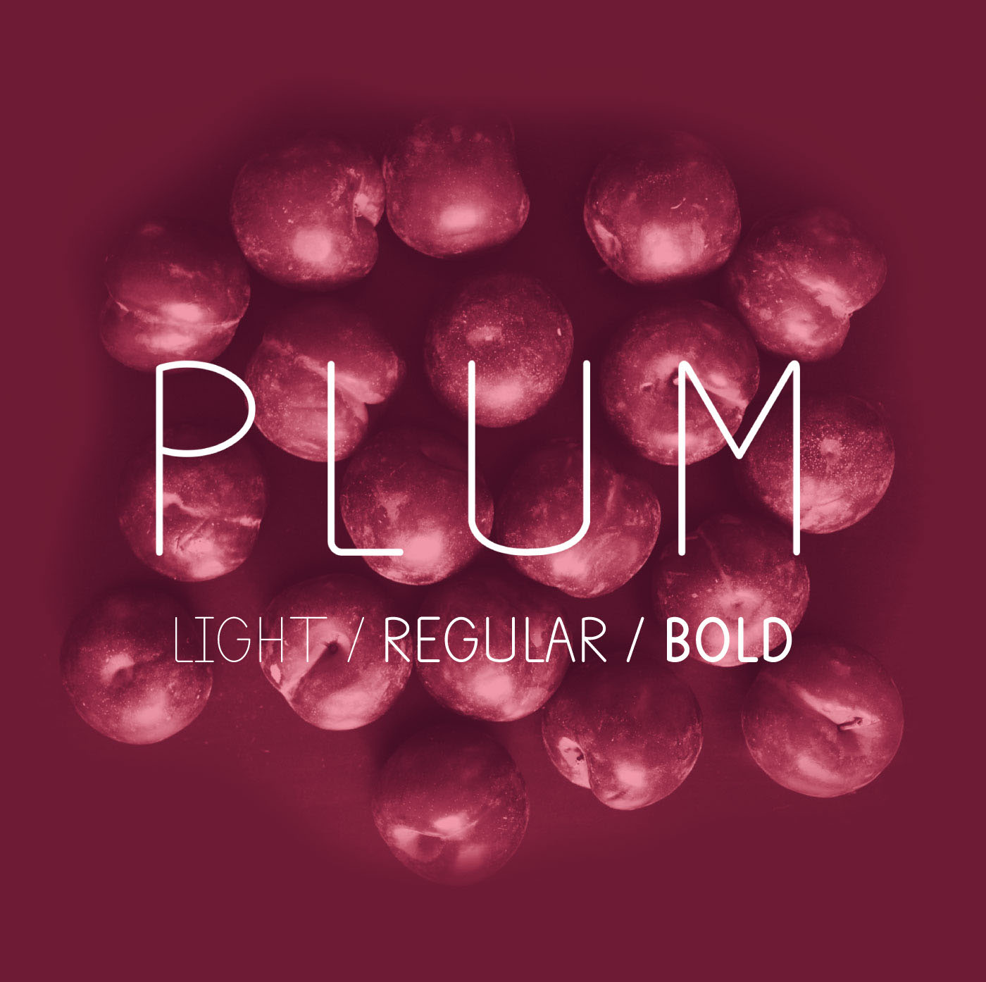 一款纤细圆润英文字体Plum - Fun Free Font