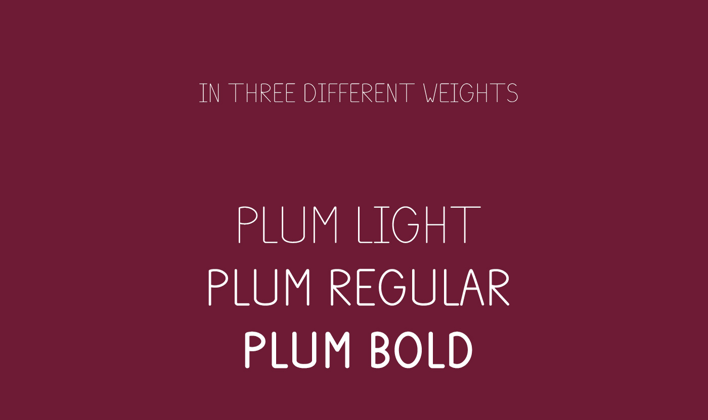 一款纤细圆润英文字体Plum - Fun Free Font